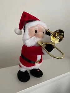 New Music w/ Motion+Shake of Body&Trombone Christmas Animated Santa Figure 13“  - Picture 1 of 3