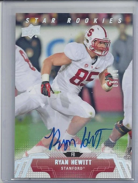 RYAN HEWITT 2014 UPPER DECK STAR ROOKIES PLATINUM HOLOFOIL AUTO RC #D 9/10 - Image 1 of 1