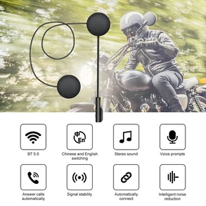 Wireless Bluetooth 5.0 Motorcycle Helmet Headset Headphone Speaker Hands-free - Picture 1 of 16