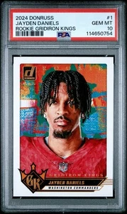 2024 Panini Donruss - Rookie Gridiron Kings Jayden Daniels #1 (RC) PSA 10 Gem - Picture 1 of 2