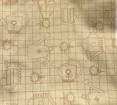 Debbie Mumm for SSI Fabric Garden Watering Can Flowers 44 x 36 - Image 1 of 4