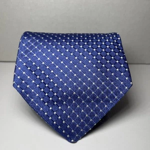 Tommy Hilfiger Blue White Polka Dot 100% Silk Men's Tie 59 1/4 In by 4 In - Picture 1 of 8