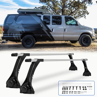 Barras transversales ajustables para canalón de lluvia para furgoneta Ford E-150 E-250 E-350 Foto 1 de 4