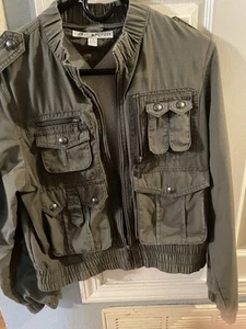 Vintage Tommy Hilfiger Bomber Jacket Large Dark Green Khaki Mesh Lined. - Picture 1 of 6