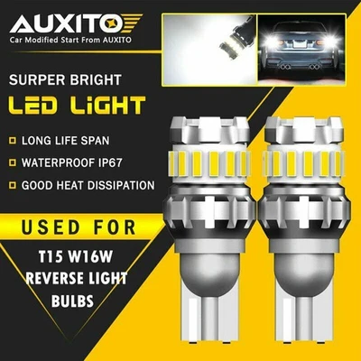 2x AUXITO 921 T15 Canbus Led Light  Bulb White For Car Backup Reverse Light Lamp - Image 1 of 4