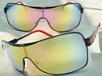 Gafas de sol contemporáneas elegantes modernas deportivas envolventes escudo elegantes de moda para hombre Foto 1 de 4