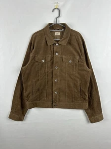 Chaqueta de camionero de pana J.Crew para hombre XL marrón con botones bolsillos delanteros ropa de trabajo - Imagen 1 de 23