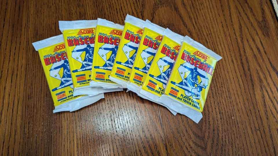 1990 Score Baseball Lot Of 7 Packs!!!🔥🔥🔥Bo KNOWS, FRANK THOMAS RC AND MORE?!! - Image 1 of 2