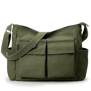 KALIDI Canvas Tote Messenger Bag with Pockets, Large Crossbody Bags for Women... - Bild 1 von 9