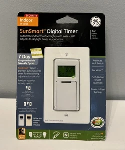 GE SunSmart 3-Wege Innenbereich 7 Tage programmierbare digitale Zeitschaltuhr #15312 neu versiegelt - Bild 1 von 2