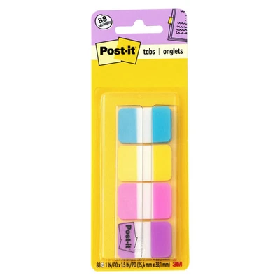 Post-it Tabs 带 On-The-Go 分装器,1 英寸,Asst Cls,P 88 标签 — 第 1/4 张图片