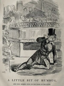 um 1847 IRLAND & LAW & BARRISTER - A LITTLE BIT OF HUMBUG Original Antique Print - Bild 1 von 1