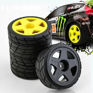4PCS for 1/10 HPI Tamiya Kyosho Ken Block RC Rally Car TT02 Wheel Rim Hub Tires - Picture 1 of 17