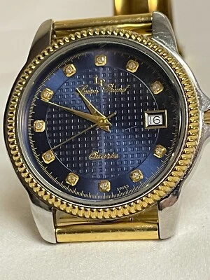 lucien Piccard 26022D Men's Watch Silver and Gold tone Crystals, with date.  - Image 1 of 4