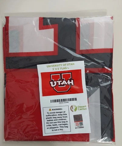 University of Utah 3' x 5' Flag L by Desert Cactus - NEW Cover