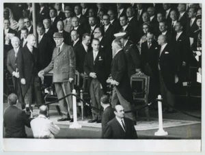 Revue du 14 juillet 1968. De Gaulle, Chaban-Delmas, Messmer, Malraux, Faure. - Imagen 1 de 2