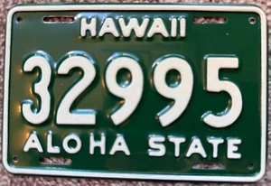 1961 Green Hawaii Aloha State Authentic Motorcycle License Plate Mint #32995 - Picture 1 of 1
