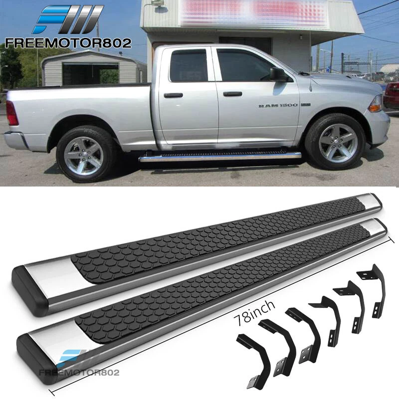 Fits 09-18 Dodge RAM Quad CAB 78inch OE Style Running Boards SS Pair