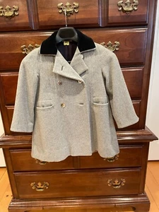 Laura Timmerman vintage wool & velvet collar girl’s coat size 6 - Picture 1 of 13