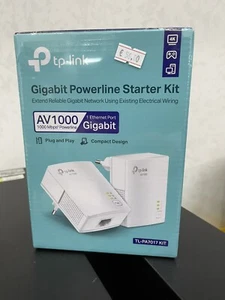 Tp-Link AV1000 Gigabit Powerline Starter Kit TL-PA7017 KIT 1000MBPS - Foto 1 di 3