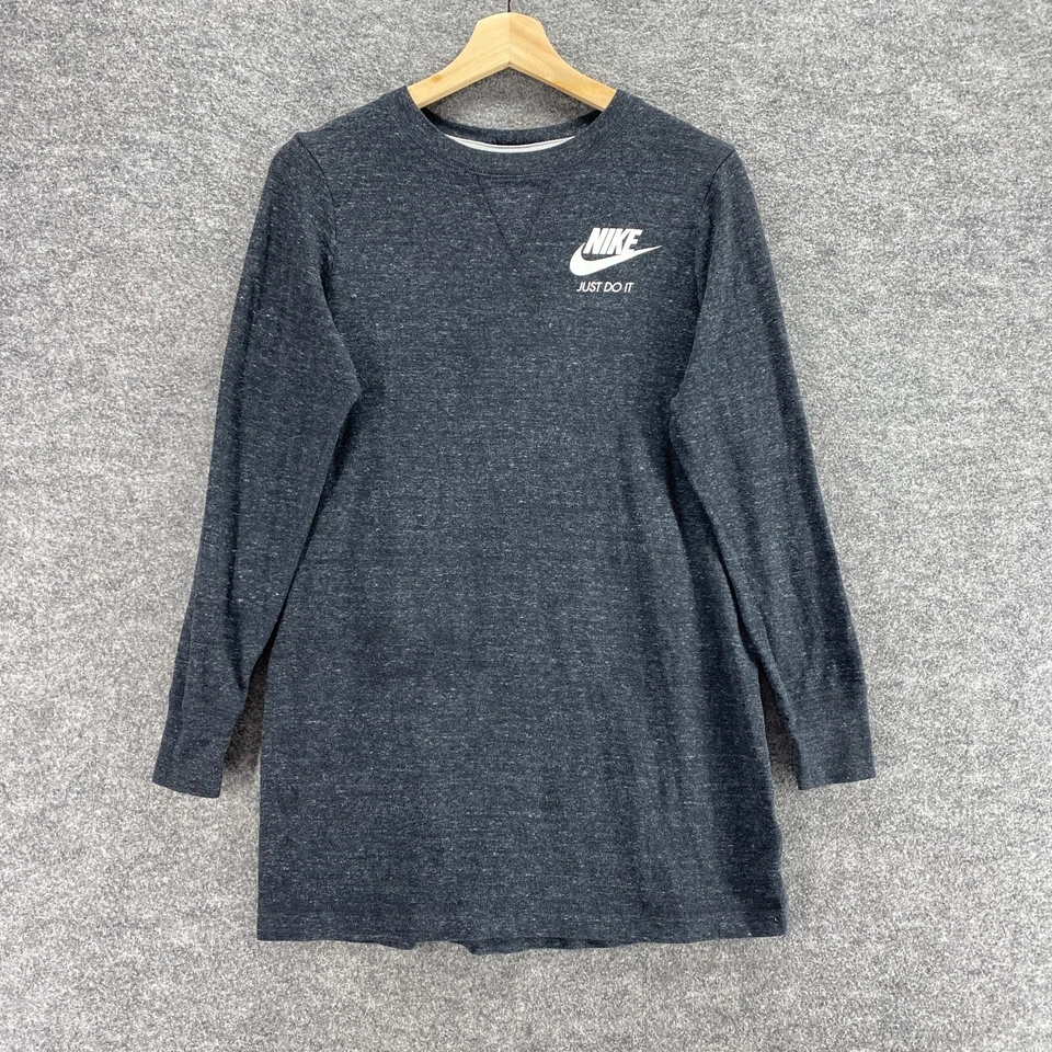 Nike Activewear Camiseta Mujer S Pequeña Gris Cuello Redondo Manga Larga Algodón Comodidad Foto 1 de 4