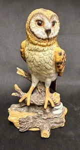 Hand-Painted Ceramic Owl Figurine Statue Detailed Wildlife Decor - Picture 1 of 5