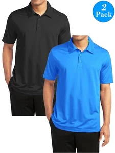 Men's Moisture Wicking Short Sleeve Polo Quick Dry Shirts (2-PACK) NWT FREE SHIP - Picture 1 of 11