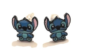 Stitch Orecchini A Lobo Ohana Means Family Lilo Disney Metallo Nichel Free - Picture 1 of 1