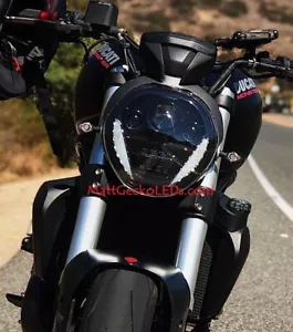 LED Projection Headlight . Ducati Monster 821 / 1200 / 1200R / 1200S . FAST SHIP - Picture 1 of 9
