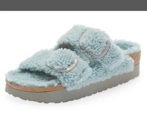 Birkenstock Womens Arizona Big Buckle Teddy Shearling Sandals EU 37, US 6 Narrow - Picture 1 of 5