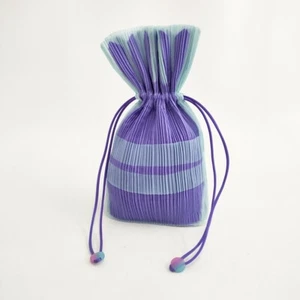 PLEATS PLEASE ISSEY MIYAKE Pleated Drawstring Bag PP42-AG471 purple 5-0114G◎ - Picture 1 of 6