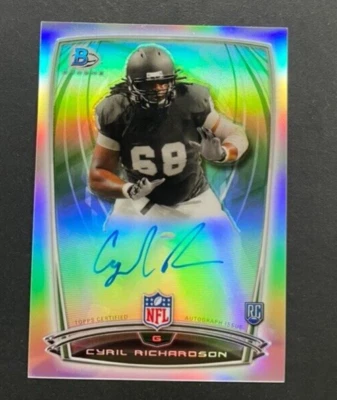 2014 Bowman Chrome - Cyril Richardson #54 Baylor Bears - RC Refractor AUTO - Image 1 of 2