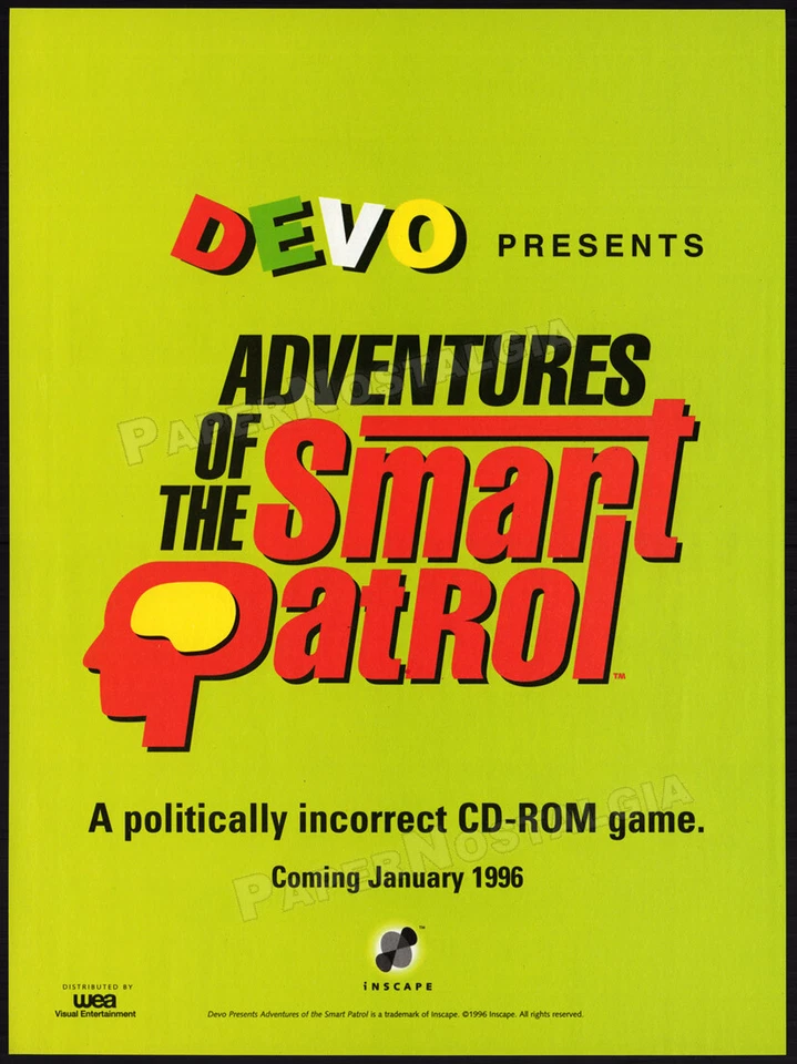 DEVO__Adventures of the SMART PATROL__Original 1995 print AD / game promo__PC-CD - Image 1 of 1