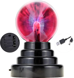 Powertrc Plasma Ball, 3 Inch Plasma Night Lamp, USB or Battery Powered Touch Res - Picture 1 of 12
