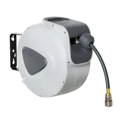 Retractable Air Hose Reel 10m+90cm Hose Diameter 3/8" 9.5mm Hose Connector 1/4" - Image 1 of 4