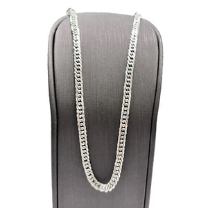 Silver 925 Double Curb Link Chain Necklace 19.09 Grams 60cm 4mm Wide. Brand New - Picture 1 of 8