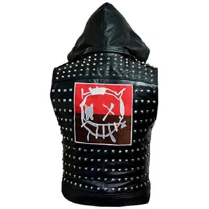 Gilet Punk En Cuir Clouté Wrench De Watch Dogs 2 Pour Halloween Neuf - Imagen 1 de 7