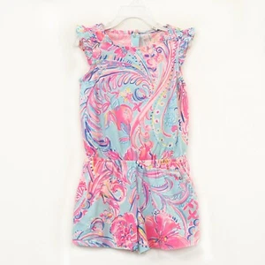 Lilly Pulitzer Girls Mini Patsi Romper Ruffle Floral Printed S 4-5 Years 278535 - Picture 1 of 6