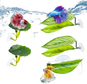 5PCS Betta Hammock & Fish Toys Set, Soft Aquarium Decor Plastic Plants That Won’ - Picture 1 of 12