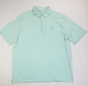 Johnnie o Hangin Out 2XL Herren Meeresschaum grün weiß Streifen gesticktes Logo Polo - Bild 1 von 10