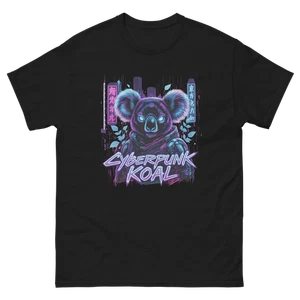 Cyberpunk Koala T-Shirt Neon Retro Vaporwave Animal Graphic Tee Gamer Gift - Picture 1 of 6