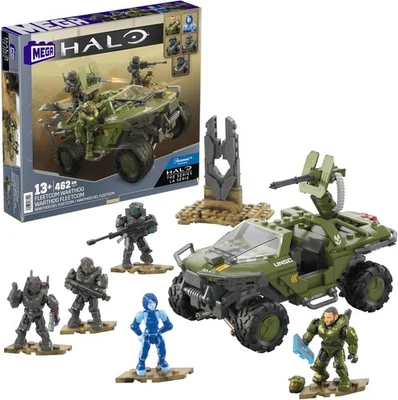 MEGA Halo The Series Vehicle Building Toys Set, FLEETCOM Warthog ATV with 469pcs - Image 1 of 4