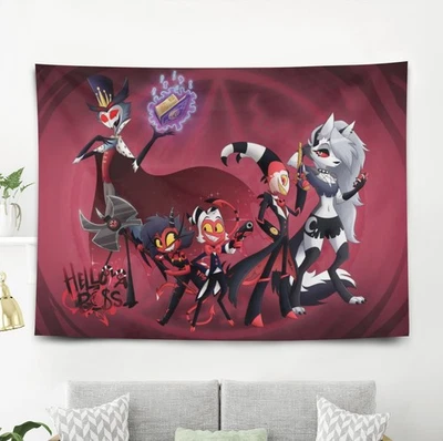 Tapiz colgante de pared Helluva Boss dormitorio dormitorio decoración perfecto regalo de cumpleaños Foto 1 de 4