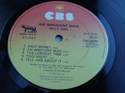 Billy Joel AN INNOCENT MAN 1983 UK LP 1st Press  A3 / B1 UNPLAYED B4 TODAY MINT - Image 1 of 4