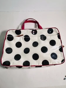 kate spade new york Jumbo Dots Double Layer Vinyl Bag Black White And Pink - Picture 1 of 15