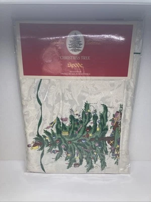 Spode Christmas Tree Fabric Tablecloth 52" x 70" Oblong Seats 4-6 NIP - Image 1 of 4