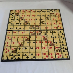 Vtg One Eyed Jack Game Folding Board Pine Wood  Card  Sequence Handcrafted  - Imagen 1 de 11