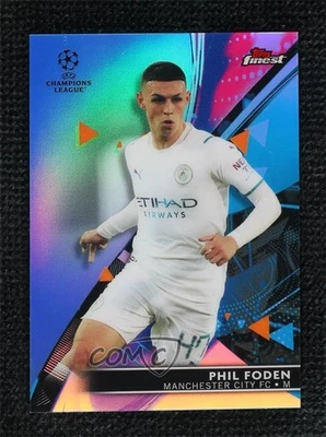 2021-22 Topps Finest UCL Blue Refractor 48/150 Phil Foden #3 - Image 1 of 3