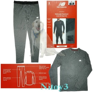 New Balance Performance Midweight Thermal Base Layer Pants/Long Sleeve-Men Large - Picture 1 of 1