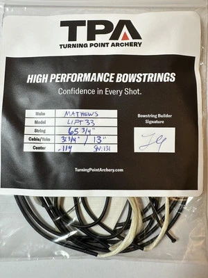 Mathews LIFT/LIFT X 33 Bow string and cable set. Natural w/Black serving 452x - Image 1 of 2